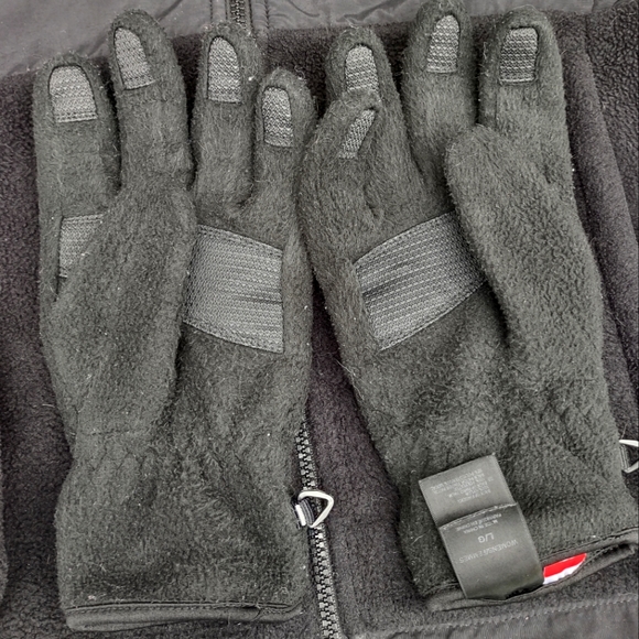 NORTH FACE Black Fleece Gloves Women’s large - Picture 2 of 3